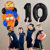 13pcs Basketball Balloons Set 13 Digit Balloons Latex Balloon Confetti Balloon Star Basketball Foil Mylar Balloon Digital Balloon Set for 13th Birthday Party Decoration Anniversary Event, Black 13th view 4