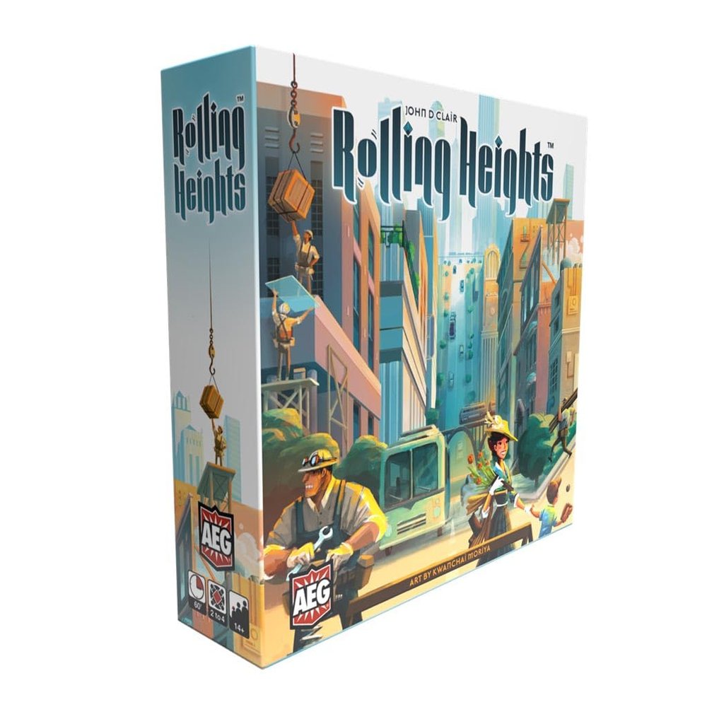 AEG Rolling Heights | Roll your Meeples, Build the City | Push your Luck, Pool Building Construction Game set in the 1920's | 2-4 Players | Ages 10+