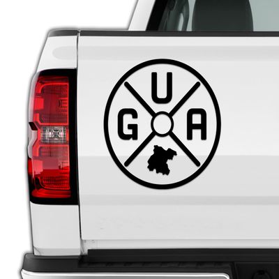 Guanajuato Mexico Stickers para Trocas Calcomanias para Autos Mexican Stickers for Trucks and Cars State Abbreviation (10" x 10", Black)