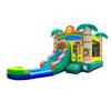 Crossover Inflatable Bounce House with Slide for Kids, 26.5 x 12 x 14.5 Foot Tropical Jungle Smiley Face Combo Bouncer Waterslide Jumper - Includes Pool, Blower, Stakes, Patches and Storage Bag view 1