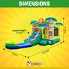 Crossover Inflatable Bounce House with Slide for Kids, 26.5 x 12 x 14.5 Foot Tropical Jungle Smiley Face Combo Bouncer Waterslide Jumper - Includes Pool, Blower, Stakes, Patches and Storage Bag view 2