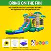 Crossover Inflatable Bounce House with Slide for Kids, 26.5 x 12 x 14.5 Foot Tropical Jungle Smiley Face Combo Bouncer Waterslide Jumper - Includes Pool, Blower, Stakes, Patches and Storage Bag view 3
