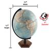 Palermo 9" Diameter Globe, USA Cartography with with Mountain Relief, Solid Hard Wood Base and Blue Ocean Globe Ball. Discover a new location in the world with the Palermo 9 diameter blue ocean world globe. This Designer globe features a three dimen view 4