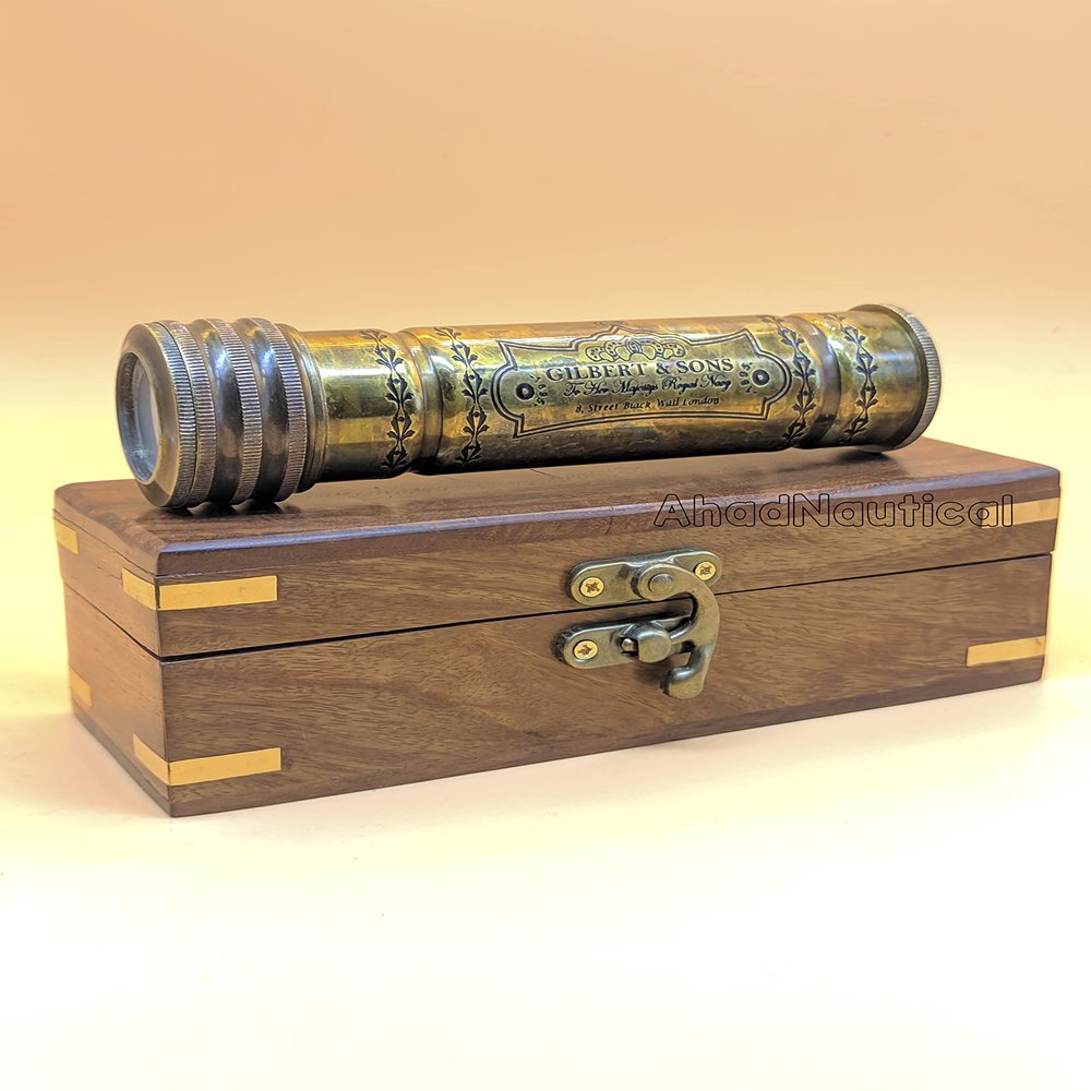 ROCKHOPPER Handmade Vintage Brass Kaleidoscope Prism Toy Gift for Kids, Birthday Gift