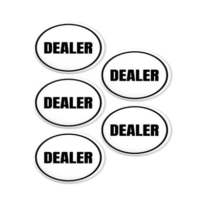 5 Pack - Casino Poker Game Accessory Dealer Markers/Buttons - 2.25 Inch