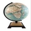 Northampton 12" Diameter Globe, USA Cartography with with Mountain Relief, Two Tiered Base with Natural Finish and Light Blue Designer Globe Ball. The Replogle Northampton 12" Blue Ocean Raised Relief World Globe features a classic and bold design. T view 1