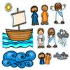 Jesus Calms The Storm Felt Figures for Bible Flannel Board Stories Miracles New Testament (Medium) view 1