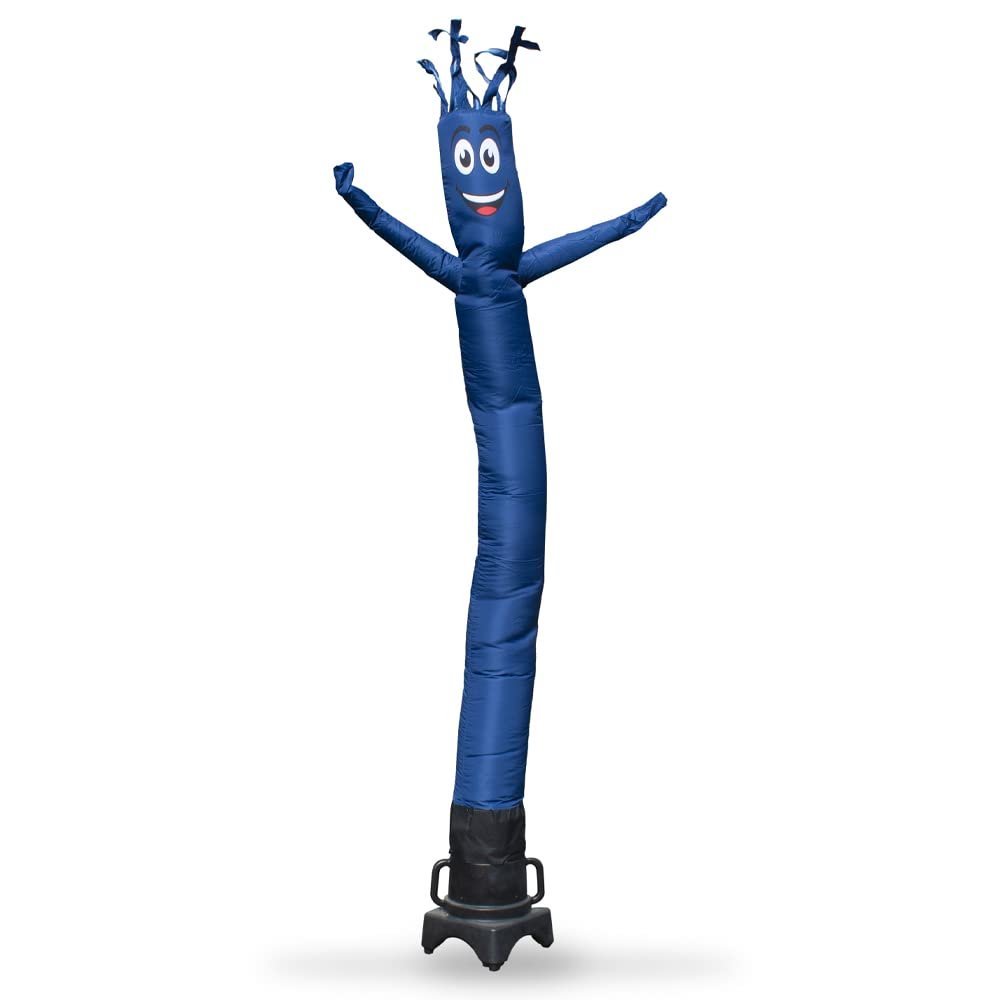 Solid Dark Navy Blue 8 Foot Tall Inflatable Tube Man Air Powered Waving Puppet, Air Blower Motor Included with 6ft Solid Colored Dancer by Feather Flag Nation