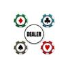 152 Pack - Light Weight Metal Back Poker Chips With Dealer Marker - 1.5 Inch view 1