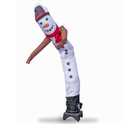Christmas Holiday Snowman 8 Foot Tall Inflatable Tube Man Air Powered Waving Puppet, Air Blower Motor Included with 6ft Solid Colored Dancer by Feather Flag Nation
