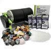 WireJewelry Pro-Series Double Barrel Rock Tumbler Kit - Includes 3 Pounds of Gemstones of The World Stone Mix and 2 Batch of 4 Step Abrasive Grit and Polish with Plastic Pellets view 1