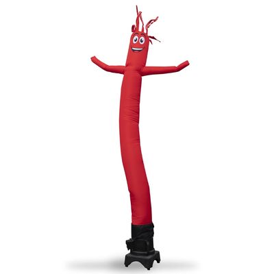 Solid Red 8 Foot Tall Inflatable Tube Man Air Powered Waving Puppet, Air Blower Motor Included with 6ft Solid Colored Dancer by Feather Flag Nation