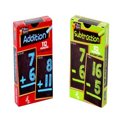 Regal Games Math Flash Cards for Addition & Subtraction - 1st, 2nd, 3rd Grade & More - Flash Cards Math for Kids (112 Cards - 2 Packs)