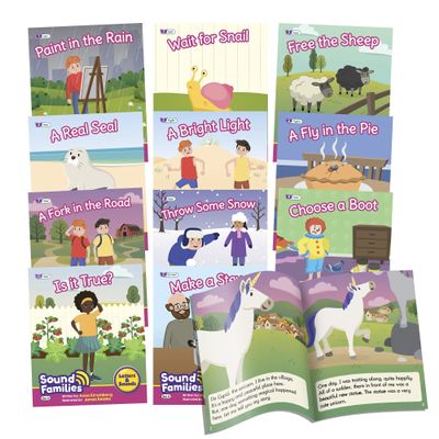 Junior Learning Decodable Readers Sound Families Long Vowel Fiction Phase 5.5, Learn to Read, Easy decodable Texts, with 12 Books, for Ages 5+, Grade K