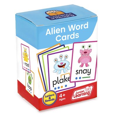 Alien Word Flashcards: Junior Learning, The Science of Reading Supplementary Resources, for Classroom or Home School use, for Ages 4+, Grade Pre-K