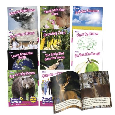 Junior Learning Decodable Readers Sound Families R-Controlled Non-Fiction Phase 5.5, Vowel Sounds, Learn to Read, Easy decodable Texts, with 12 Books, for Ages 5+, Grade K, Medium
