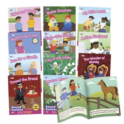Junior Learning Decodable Readers Sound Families Consonants Fiction Phase 5.5, Learn to Read, Easy decodable Texts, with 12 Books, for Ages 5+, Grade K