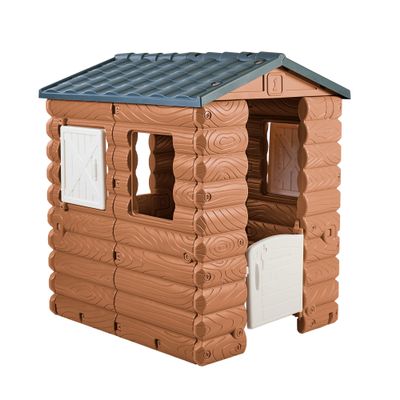 FEBER - Camping Cottage, Playhouse, a Toy House Inspired by Nature and Wood Appearance, with Hinged Windows and Door, Boys and Girls from 1 Year, Famous (FEB05000)