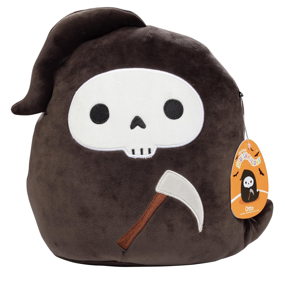 Squishmallows Original 10-Inch Otto The Grim Reaper - Official Jazwares Halloween Plush - Collectible Soft & Squishy Pillow Stuffed Animal Toy - Add to Your Squad - Gift for Kids, Girls & Boys