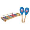 Peppa Pig: Wood Xylophone & Maracas Combo Set - 8 Notes & Keys, Includes: Wooden Mallet & 2 Wooden Maracas, Educational Music Toys for Toddler & Preschoolers, Percussion Learning Kit view 2