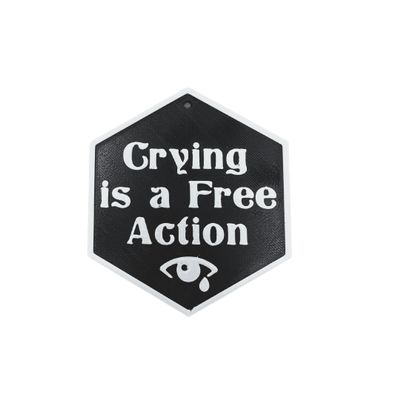 DND Crying is a Free Action Fridge Magnet Token | D&D Tabletop Games Token (DND Magnet)