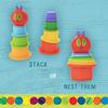 Kids Preferred World of Eric Carle The Very Hungry Caterpillar Bath Time Stacking Cup Set with Caterpillar Head Squirty Perfect for Water Play Ages 18 Months and Up view 4