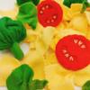 Pasta with broccoli, farfalle, bow tie pasta, felt play food for kids kitchen, pretend play for kids (beige, set 2 (farfalle, broccoli, tomatoes, basil)) view 3