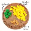 Pasta with broccoli, farfalle, bow tie pasta, felt play food for kids kitchen, pretend play for kids (yellow, set 3 (farfalle, broccoli, chicken)) view 2