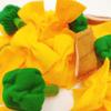 Pasta with broccoli, farfalle, bow tie pasta, felt play food for kids kitchen, pretend play for kids (yellow, set 3 (farfalle, broccoli, chicken)) view 3