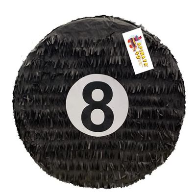 Number Eight Ball Piata Pool Themed Birthday Party Billiards Ball Piata Black Color 16