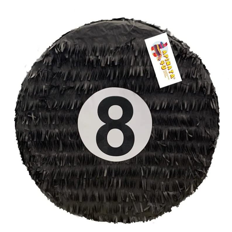 Number Eight Ball Piata Pool Themed Birthday Party Billiards Ball Piata Black Color 16