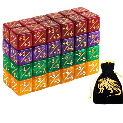 Color MTG Counter Dice Set Keyword Shield Life Counters with Dice Storage Bag for MTG TGG Table Games (Small)