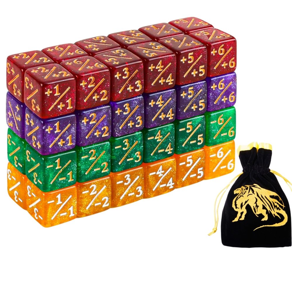 Color MTG Counter Dice Set Keyword Shield Life Counters with Dice Storage Bag for MTG TGG Table Games (Small)