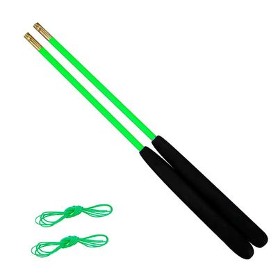 DSJUGGLING Fiberglass Diablo Sticks / Chinese Yoyo Diabolo Handsticks with Pro Slide diabolo String Set (Green, 16"(40cm))