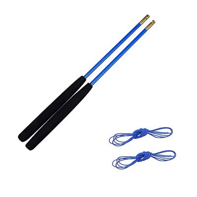 DSJUGGLING Fiberglass Diablo Sticks / Chinese Yoyo Diabolo Handsticks with Pro Slide diabolo String Set (Blue, 16"(40cm))