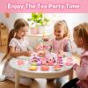 Lajeje Tea Party Set for Toddlers & Little Girls Ages 3-6  Princess Pretend Play Kitchen Toy with Tin Tea Set, Desserts & Carrying Case view 2