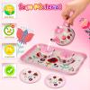 Lajeje Tea Party Set for Toddlers & Little Girls Ages 3-6  Princess Pretend Play Kitchen Toy with Tin Tea Set, Desserts & Carrying Case view 4