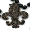 Fleur de Lis Filigree Mardi Gras Bead Necklace Spring Break Cajun Carnival New Orleans view 2