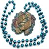 Koi Fish Mardi Gras Bead Necklace Spring Break Blue Carnival New Orleans Pisces view 1