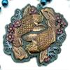 Koi Fish Mardi Gras Bead Necklace Spring Break Blue Carnival New Orleans Pisces view 2