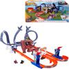 Hot Wheels Toy Car Track Set, RacerVerse Spider-Mans Web-Slinging Speedway, Competitive Race with 2 Die-Cast Vehicles: Spider-Man & Black Panther view 1