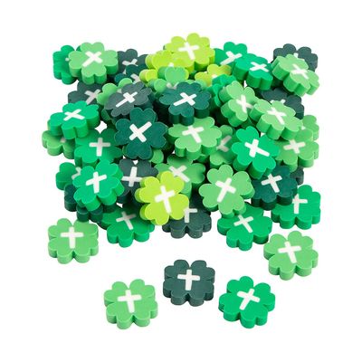 Bulk Religious St. Patrick's Day Clover Mini Erasers, 300 Pieces