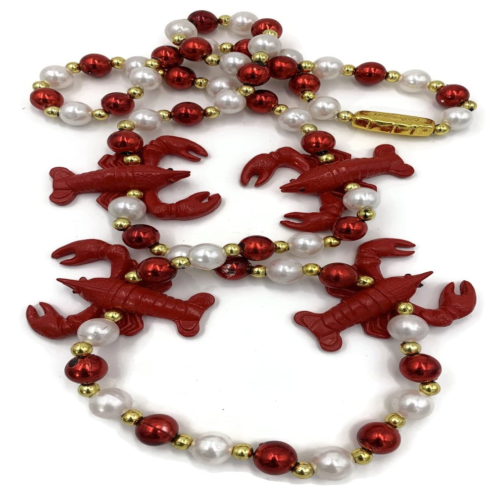 Crawfish Lobster Boil Cook Bead Necklace New Orleans Mardi Gras Cajun Carnival