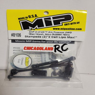 MIP 8106 C-CVD AXLES Kit Includes CHICAGOLAND RC Sticker T R A X X A S Slash Nitro Rustler Stampede 2WD vxl DRIVESHAFTS