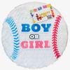 Baseball Themed Gender Reveal Pinata Pink & Blue 16 Diameter Sports Themed Gender Reveal Party view 1