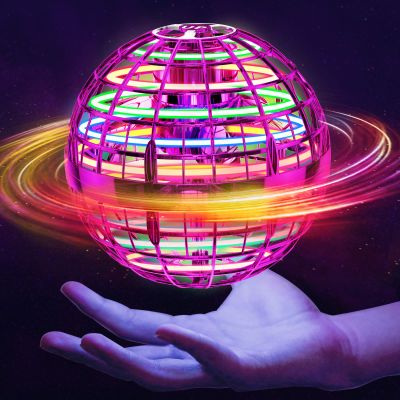 Ivtivfu Flying Orb Ball (Pink, 2025 Upgraded) with Dazzling Lights, Magic Hover Spinner, Boomerang Drone, Floating Cosmic Globe, Kids Outdoor Toys for 6 7 8 9 10 Year Old Boys Girls