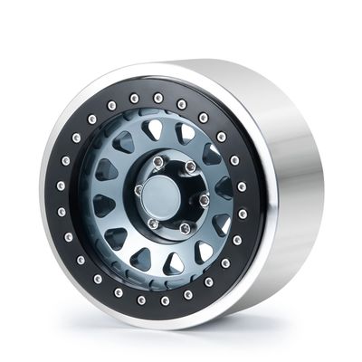 1PCS 2.9 Beadlock Wheels Rims for Axial SCX6 Wheels AXI05000 1/6 RC Crawler Car Upgrades Aluminum Alloy Wheel Hub Set (Titanium and Black)