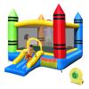 HONEY JOY Inflatable Bounce House, Kids Castle Jumping Bouncer w/Slides, Including Oxford Carry Bag, Repairing Kit, Stakes, Indoor Outdoor Party Play Center for Toddler (Crayon with 480w Blower) view 1