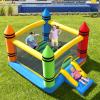 HONEY JOY Inflatable Bounce House, Kids Castle Jumping Bouncer w/Slides, Including Oxford Carry Bag, Repairing Kit, Stakes, Indoor Outdoor Party Play Center for Toddler (Crayon with 480w Blower) view 2