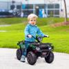 Aosom 12V Ride on ATV for Kids, Kids Electric 4 Wheeler 2.5MPH with Headlight, Music, MP3, Treaded Tires, Battery Powered Quad for Toddler 35 Years, Green view 2